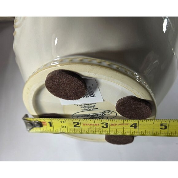 Embossed Ceramic Pitcher Certified International 9" Leaf floral cream rustic - Picture 8 of 8